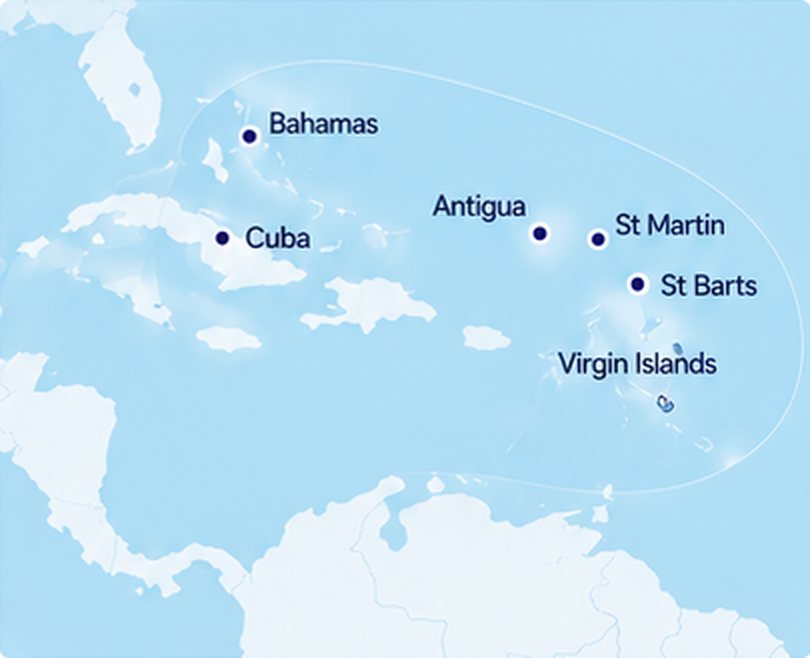 Mapa del Caribe