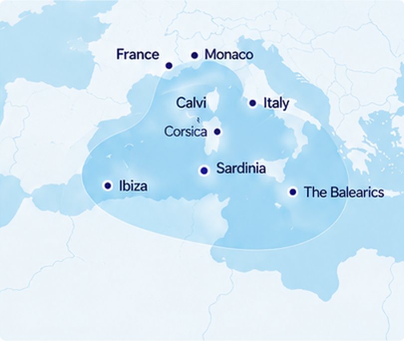 Mapa del Mediterráneo